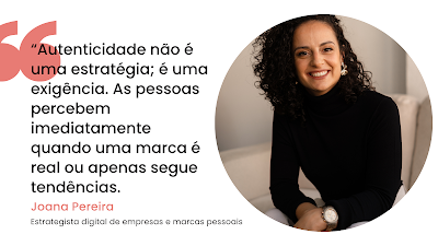 Citação de Joana Pereira sobre criatividade e improviso no marketing digital